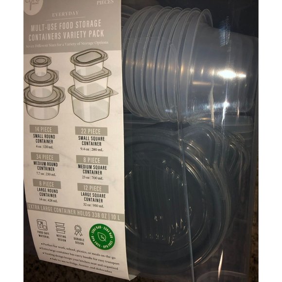 Core Multi-Used Food Storage Containers Variety Pack Gray Clear NEW 100 Pcs - Picture 14 of 16